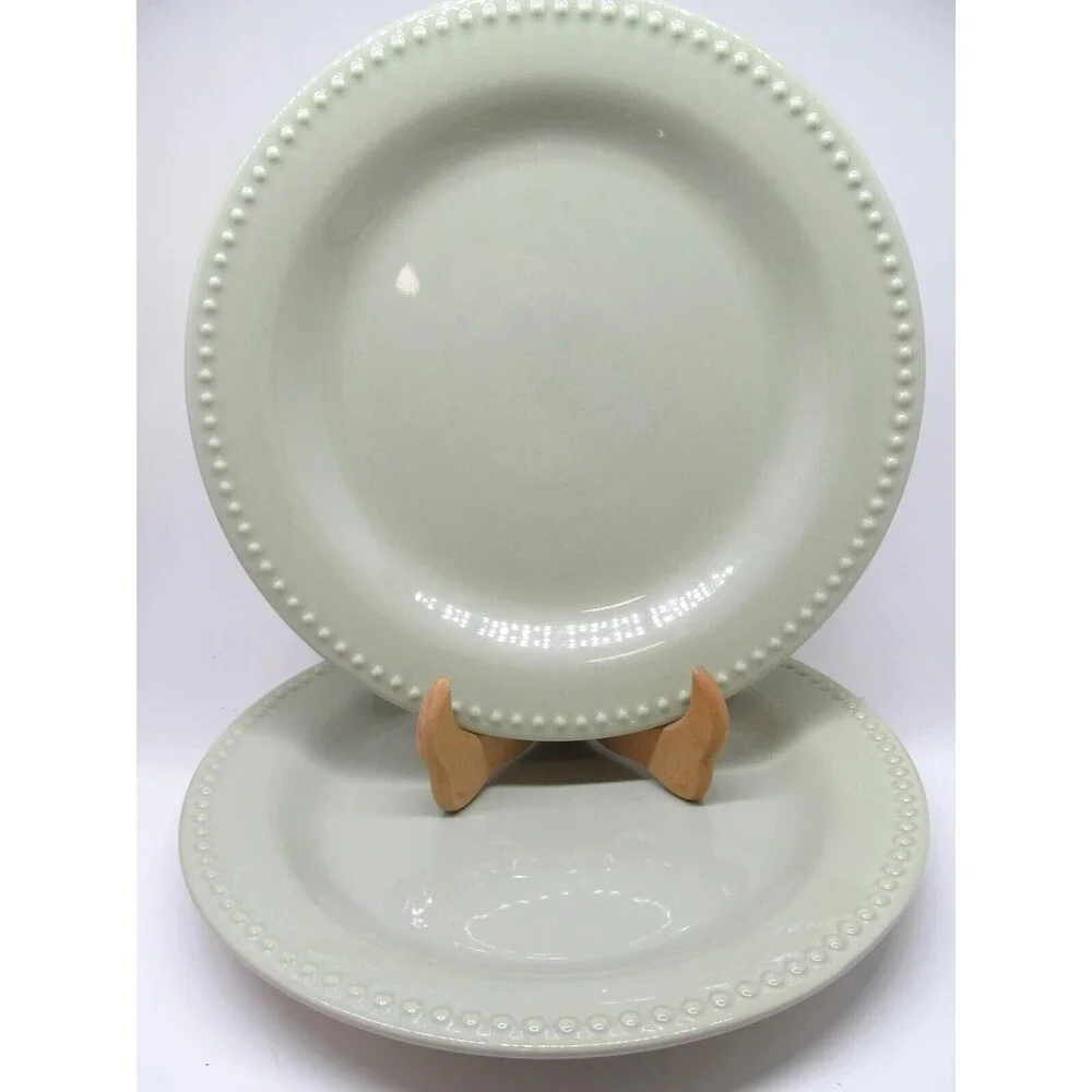 Pottery Barn Emma Beaded Edge Green 11 1/8